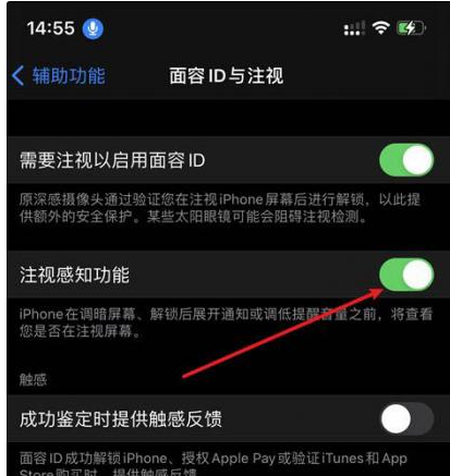 浚县苹果14维修网点分享iPhone14注视感知功能有什么用 