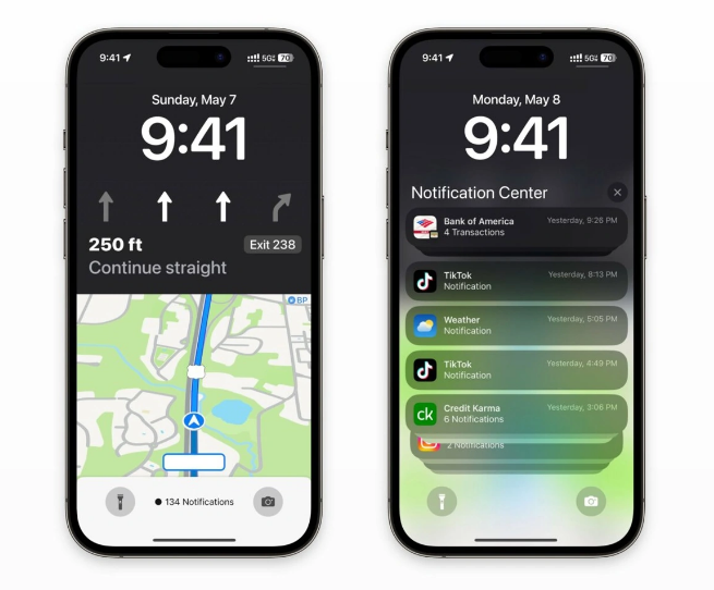 浚县苹果维修服务分享iOS17锁屏地图导航半屏显示长什么样 